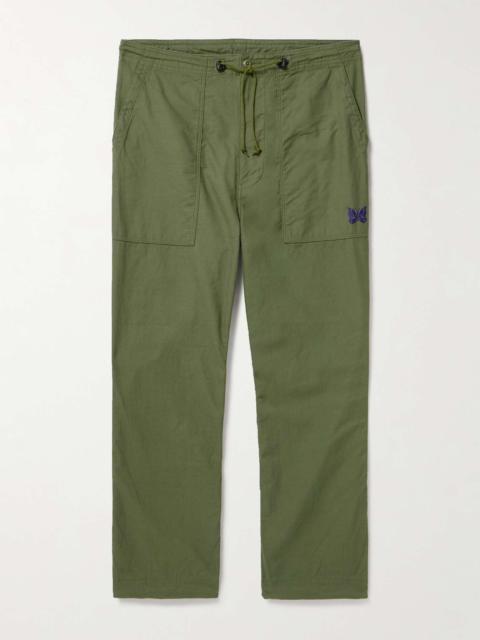 NEEDLES Straight-Leg Logo-Embroidered Cotton-CanvasTrousers