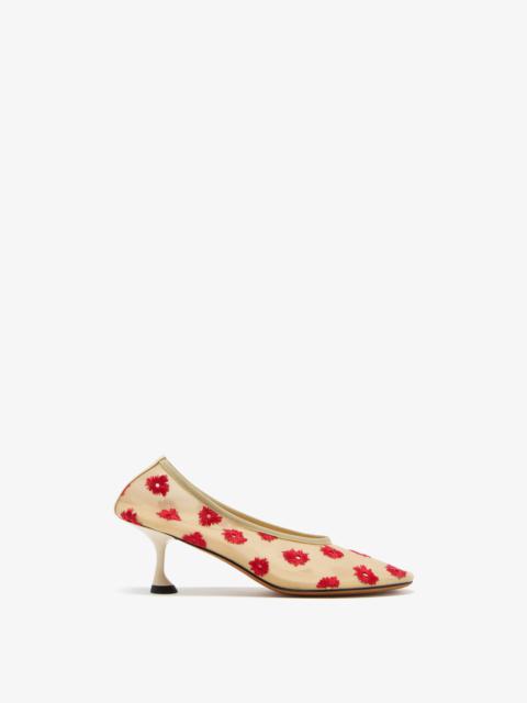 Proenza Schouler Tee Embroidered Pumps in Stretch Mesh