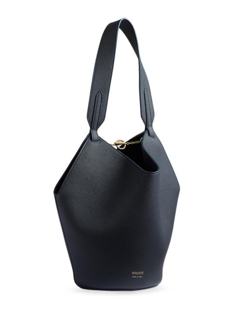 KHAITE Women's Mini Lotus Leather Tote Bag - Midnight Navy