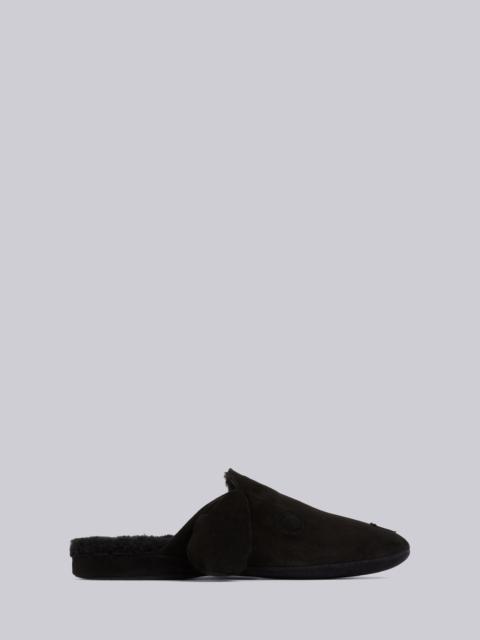 Thom Browne Black Shearling and Suede Hector Slipper