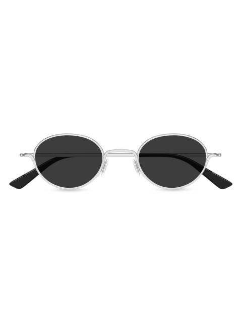 Alexander McQueen Men's Linear 45MM Oval Metal Sunglasses - Silver Black