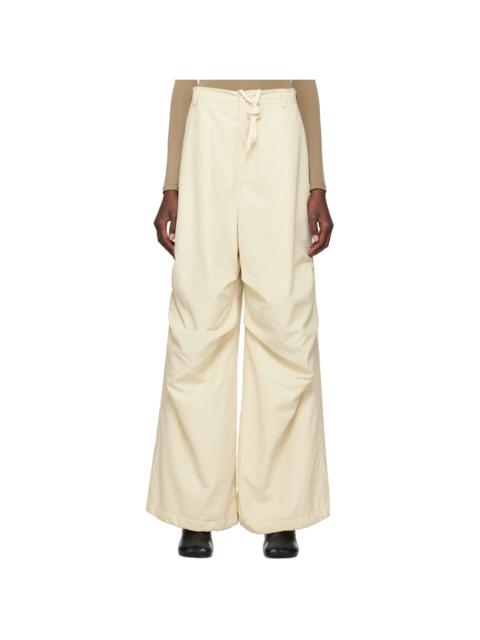MM6 Maison Margiela Off-White Wide-Leg Trousers