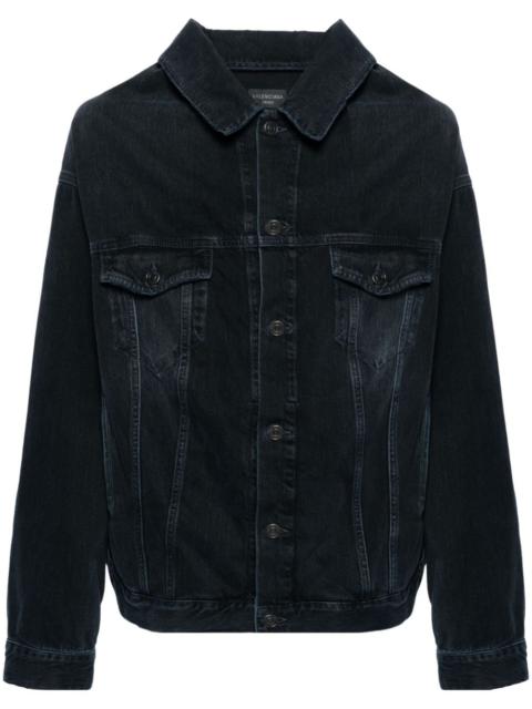 BALENCIAGA off-shoulder denim jacket