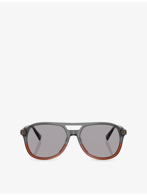 Brunello Cucinelli BC4025S Pilot-Frame Acetate Sunglasses