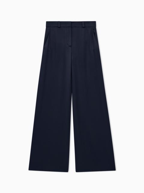 GIORGIO ARMANI FLAT FRONT TROUSERS IN SILK CADY WITH A HIDDEN SIDE PLEAT