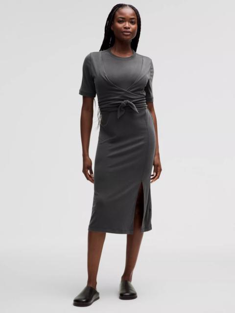 lululemon Wrap-Front Soft Ribbed Midi Dress