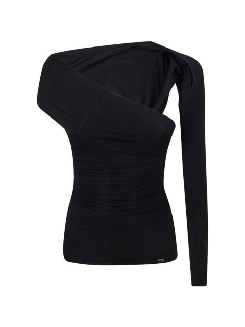 ELISABETTA FRANCHI one-shoulder draped top