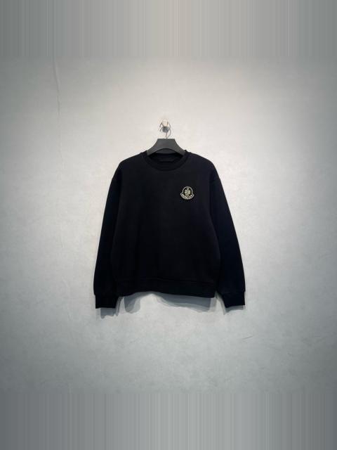 Moncler Moncler Crewneck Sweatshirt with Logo Leather Patch