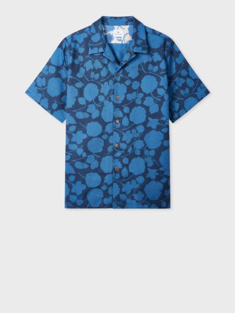 Paul Smith Navy 'Perforated Floral' Cotton Shirt