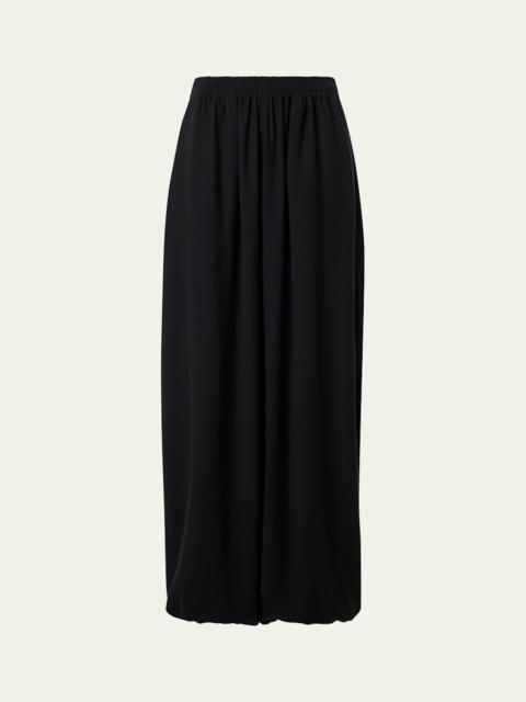 AKRIS Viscose Crepe Wide-Leg Pull-On Balloon Pants