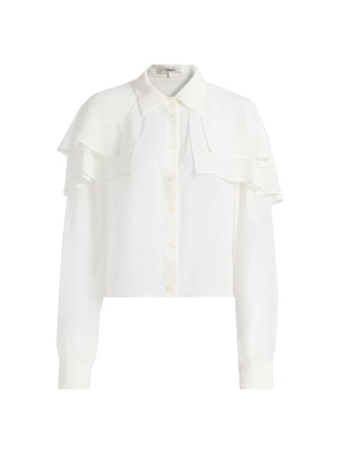 FRAME Women's Cape Silk Blouse - Cream