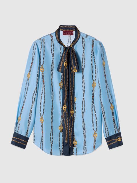 GUCCI Printed silk twill shirt