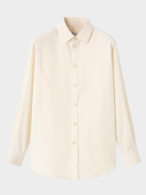 Loro Piana Thea Penny-Collar Silk Button-Down Shirt