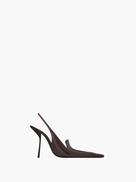 SAINT LAURENT VOLTAIRE SLINGBACK PUMPS IN GLAZED LEATHER