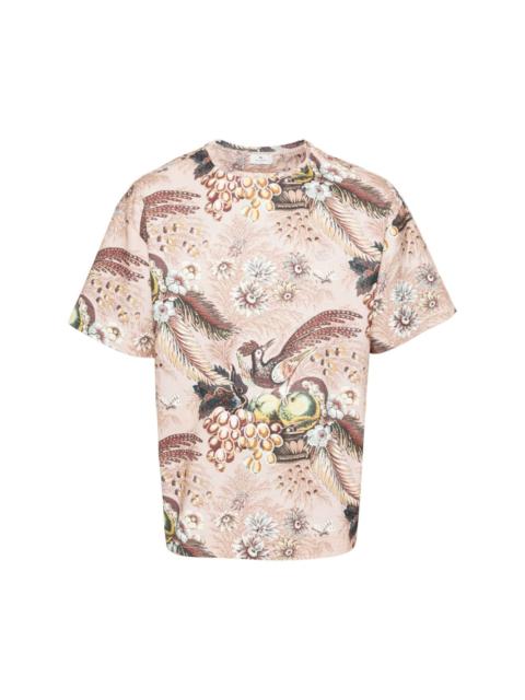 botanical-print cotton T-shirt