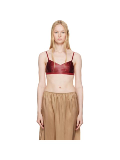 Carven Burgundy Silk Bra