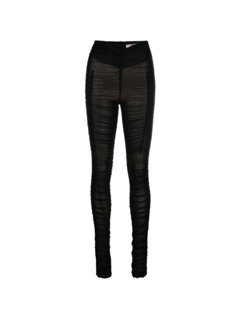 Ocilia ruched mesh trousers