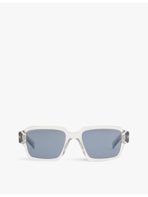 Prada PR 02ZS transparent square-frame acetate sunglasses
