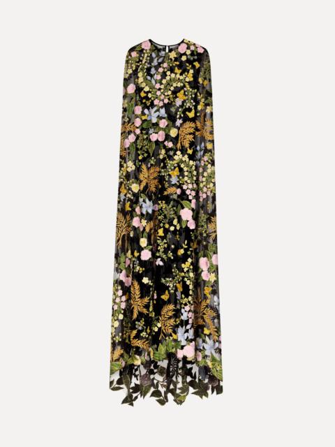Oscar de la Renta DOMINICAN MIXED-FLORAL GUIPURE CAFTAN