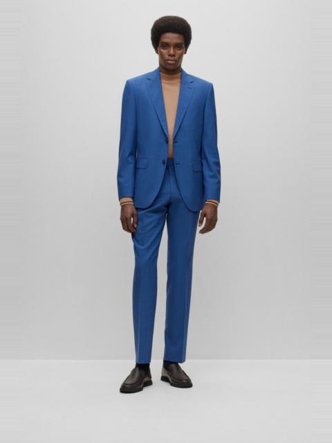 BOSS REGULAR-FIT SUIT IN MICRO-PATTERNED VIRGIN WOOL
