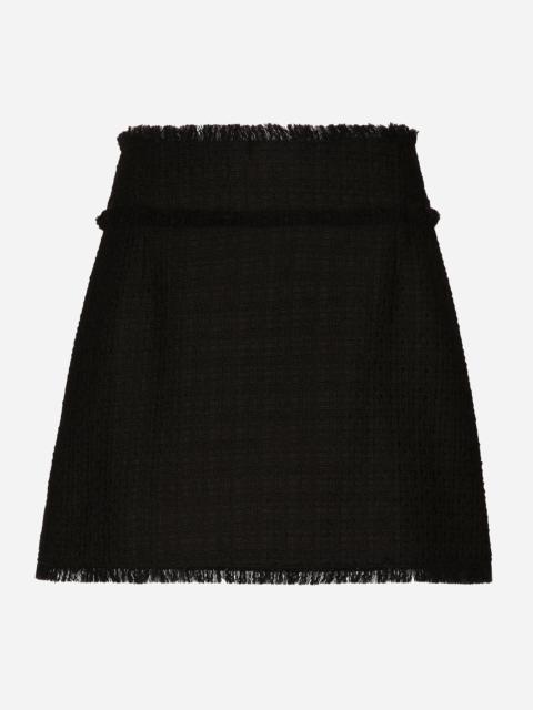 Raschel tweed miniskirt