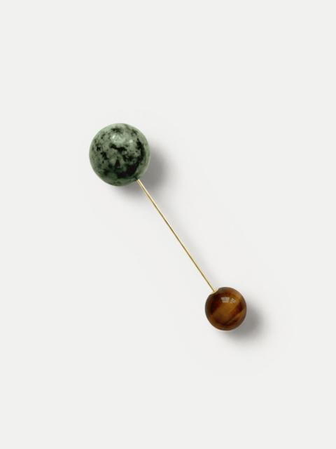 VERONICA BEARD TURQUOISE AND TIGER’S EYE PIN BROOCH
