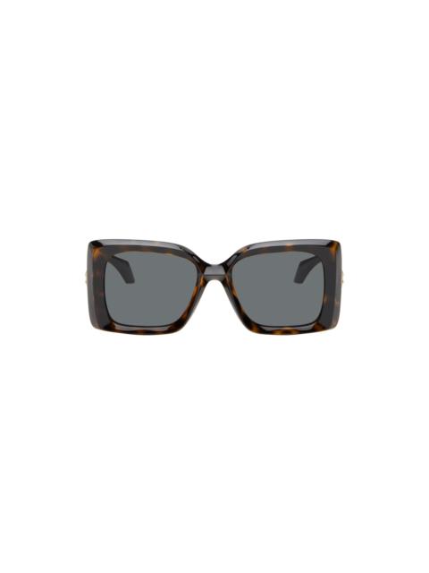VERSACE Brown Medusa Plaque Irregular Sunglasses