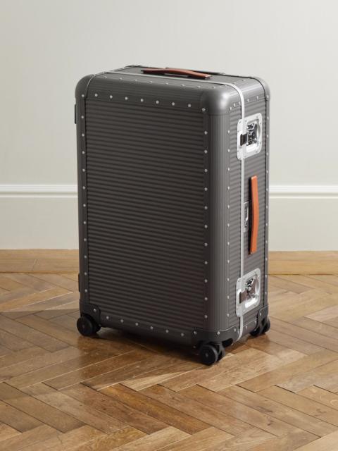 FPM Milano Bank Spinner 76cm Leather-Trimmed Polycarbonate Spinner Suitcase Gray