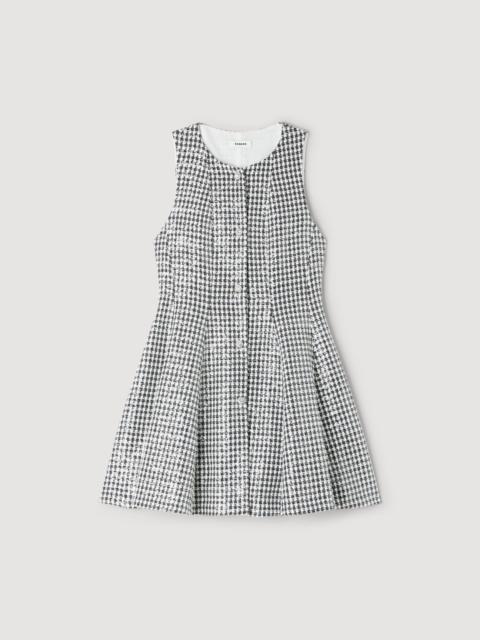 Sandro TWEED AND SEQUIN MINI DRESS
