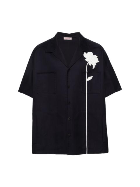 Valentino floral-appliquÃ© twill shirt