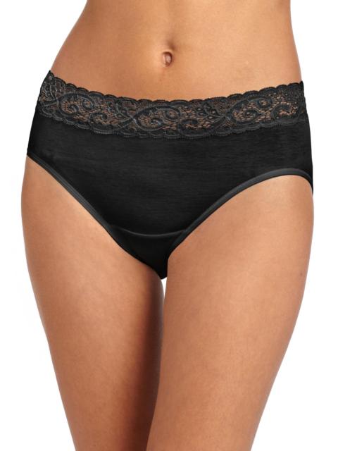 HANRO Women's Moments Cotton Hipster Brief - Black