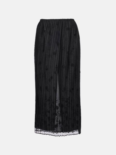 TOTEME Embroidered plissé tulle midi skirt