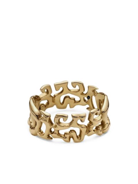 Diesel logo-engraved band ring