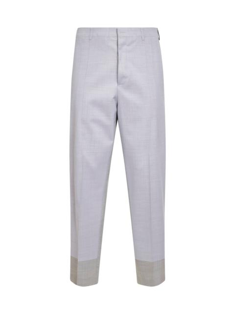 MM6 Maison Margiela Grey virgin wool blend two-tone tailored trousers