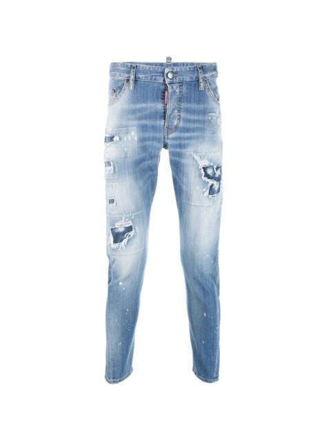 ripped slim-fit jeans