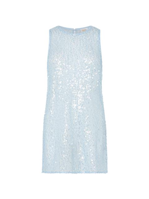 MILLY Women's Sequined Mesh Mini Coverup Dress - Blue
