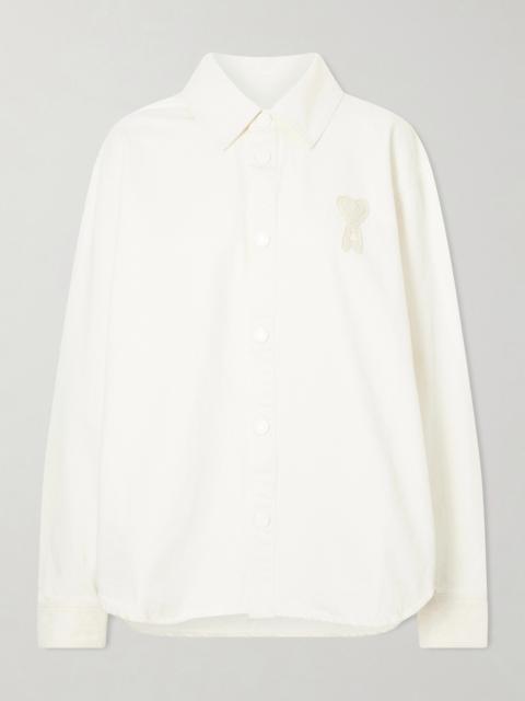 AMI Paris Embroidered Cotton Overshirt