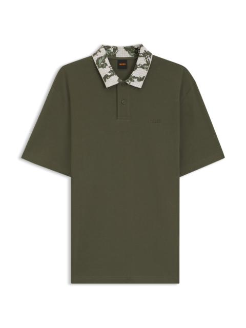BOSS RELAXED-FIT POLO WITH JACQUARD COLLAR
