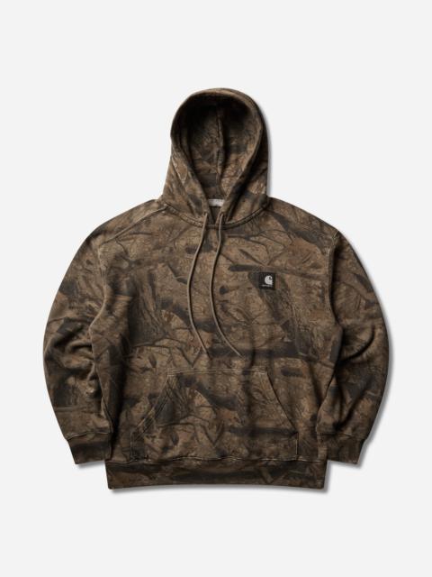 Carhartt WIP Men's Hooded Feather Tree Sweatshirt Khaki / Shungite (Garment Dyed)