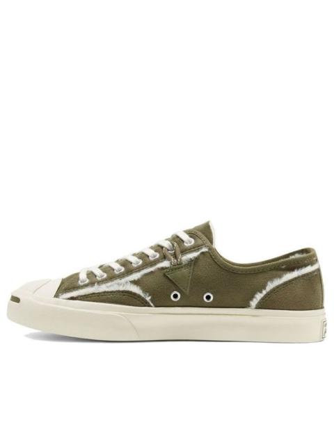 Converse Faux Fur-Lined Leather Jack Purcell 'Green White' 166511C