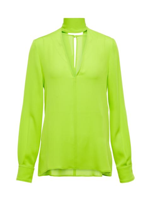 Valentino Cutout silk crêpe blouse