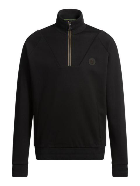 COTTON ZIP-NECK SWEATSHIRT WITH DOUBLE B MONOGRAM