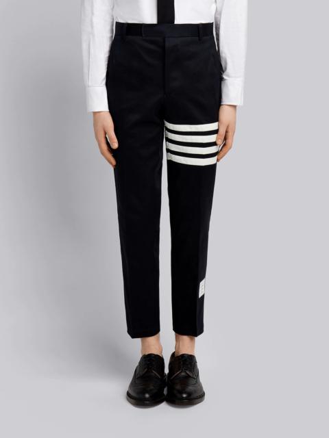 Thom Browne Navy Cotton Twill Knit Seamed 4-bar Unconstructed Chino Trouser