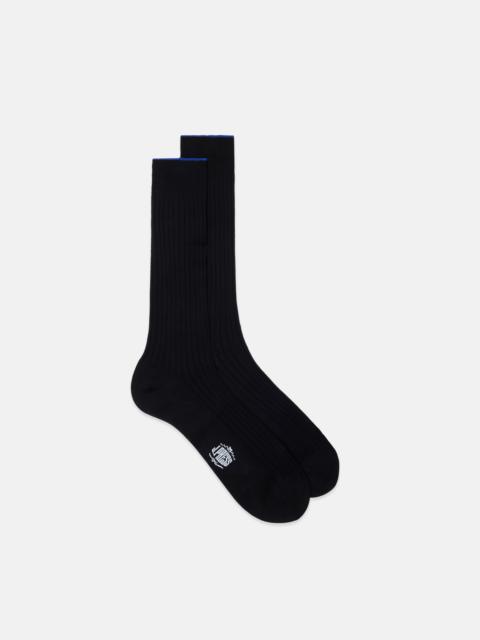 J. PRESS MADE-IN-ITALY BLACK MID-CALF COTTON SOCKS