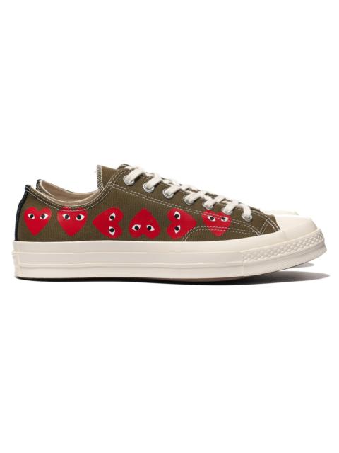 Comme des Garçons PLAY X CONVERSE CHUCK 70 MULTI HEART LOW FIR GREEN