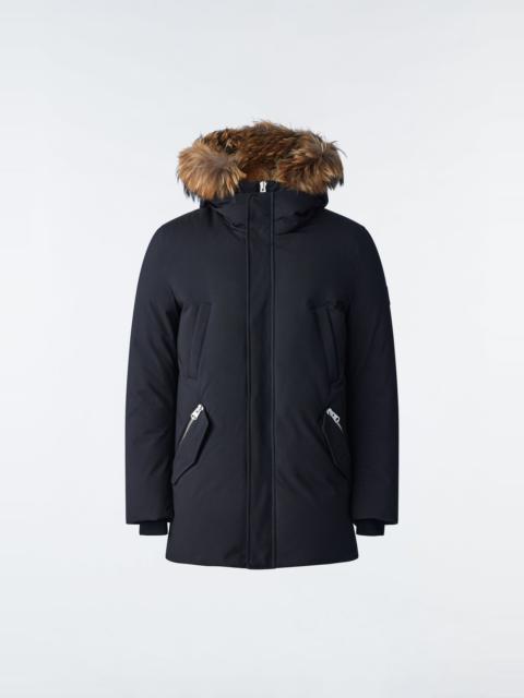 EDWARD 2-in-1 down parka with hooded bib and natural fur for men