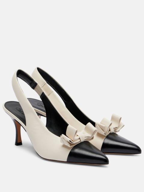 Chloé Alba 75 bow-detail leather slingback pumps