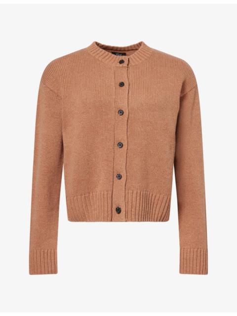 Rails Carre Round-Neck Wool, Cotton And Cashmere Cardigan
