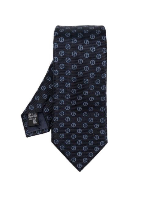 monogram-jacquard silk tie