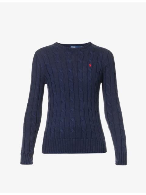 Polo Ralph Lauren Julianna brand-embroidered regular-fit cotton-knit jumper